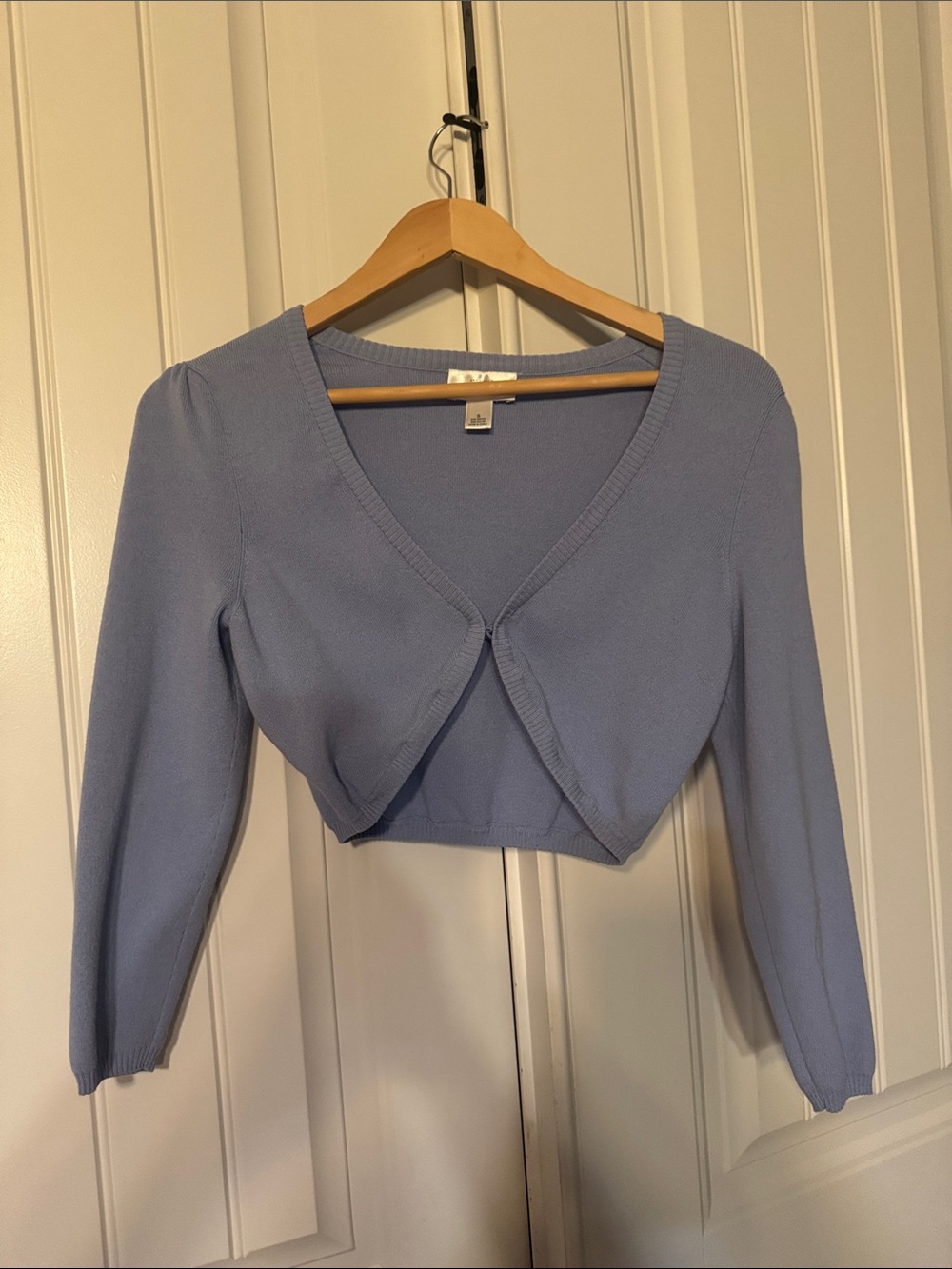 LOFT Light Blue Cropped Cardigan